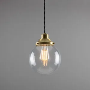 Gentry Opal Globe Pendant Light 25 cm Glass and Globe Lights Great Lighting UK Ltd