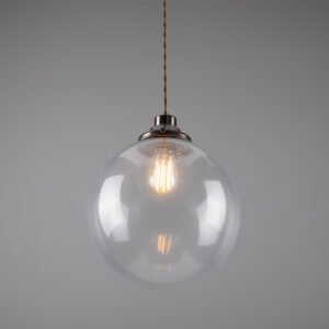 Virginia Clear Globe Pendant Light 30 cm Glass & Globe Lights Great Lighting UK Ltd