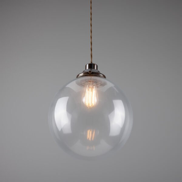 Virginia Clear Globe Pendant Light 30 cm Glass & Globe Lights Great Lighting UK Ltd