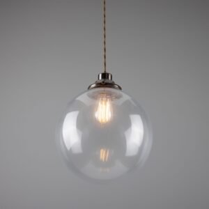 Virginia Clear Globe Pendant Light 30 cm Bedroom Pendant Lights Great Lighting UK Ltd