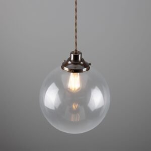 Virginia Clear Globe Pendant Light 30 cm Bedroom Pendant Lights Great Lighting UK Ltd