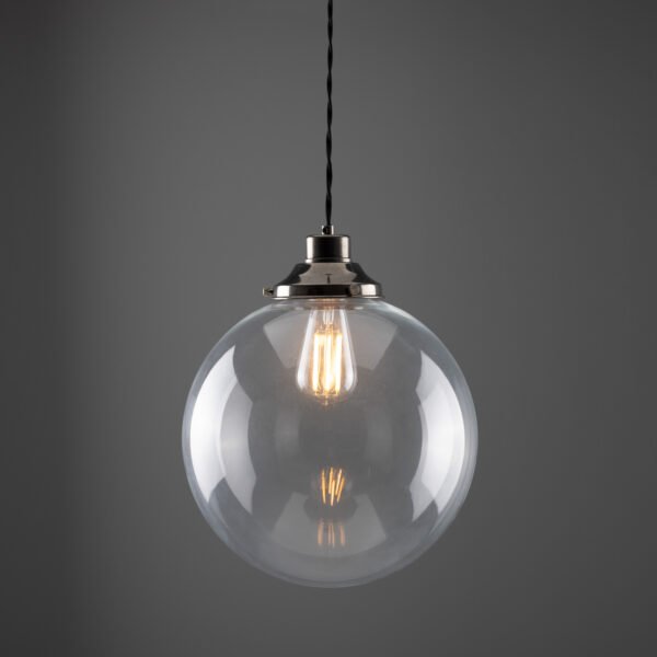 Virginia Clear Globe Pendant Light 30 cm Glass & Globe Lights Great Lighting UK Ltd
