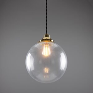 Virginia Clear Globe Pendant Light 30 cm Glass & Globe Lights Great Lighting UK Ltd
