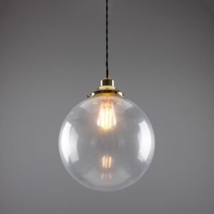 Virginia Clear Globe Pendant Light 30 cm Bedroom Pendant Lights Great Lighting UK Ltd