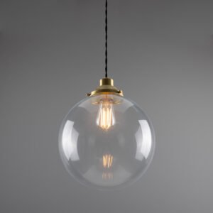 Virginia Clear Globe Pendant Light 30 cm Glass & Globe Lights Great Lighting UK Ltd
