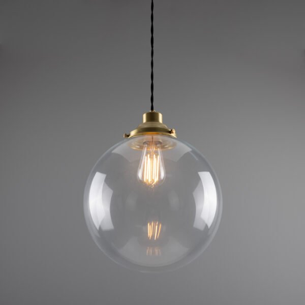Virginia Clear Globe Pendant Light 30 cm Glass & Globe Lights Great Lighting UK Ltd
