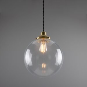 Virginia Clear Globe Pendant Light 30 cm Bedroom Pendant Lights Great Lighting UK Ltd