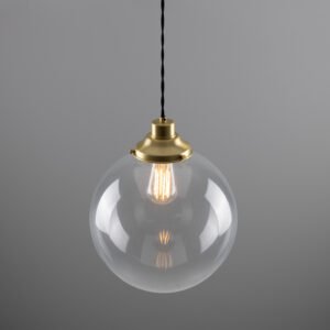 Virginia Clear Globe Pendant Light 30 cm Glass & Globe Lights Great Lighting UK Ltd