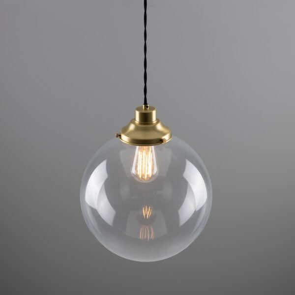 Virginia Clear Globe Pendant Light 30 cm Glass & Globe Lights Great Lighting UK Ltd