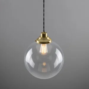Virginia Clear Globe Pendant Light 30 cm Bedroom Pendant Lights Great Lighting UK Ltd