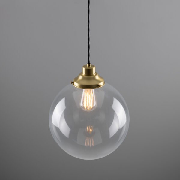 Virginia Clear Globe Pendant Light 30 cm Glass & Globe Lights Great Lighting UK Ltd