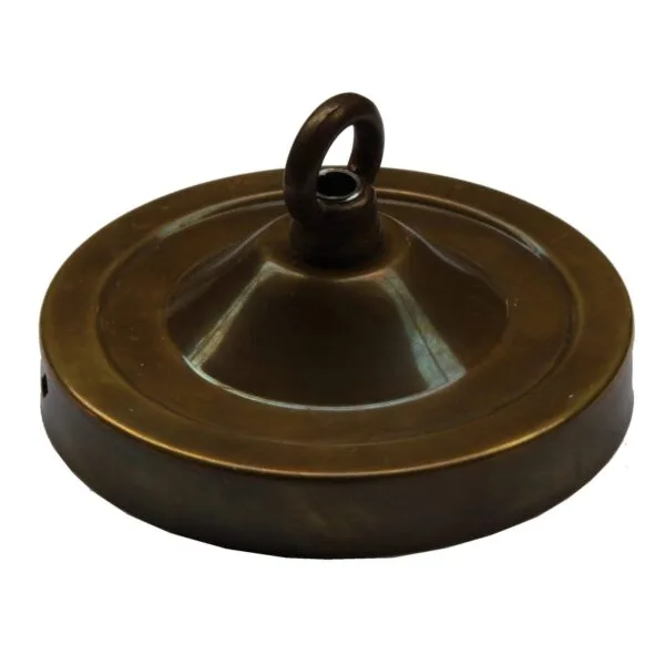 Brass Ceiling Rose with Closed Hook 10cm Brass Parts Great Lighting UK Ltd