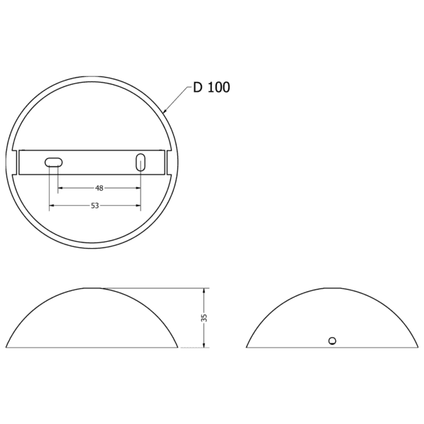 Brass ceiling rose light fitting, dome with cord grip - Image 2