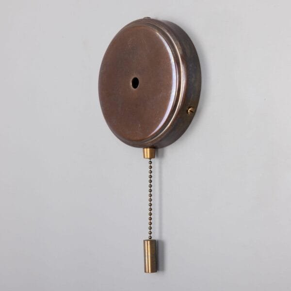 Pressed Brass Wall Bracket with Pull Switch 12cm Brass Parts Great Lighting UK Ltd