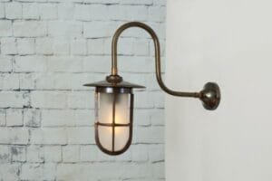Fabo Swan Neck Well Glass Wall Light IP65 Industrial Wall Lights Great Lighting UK Ltd