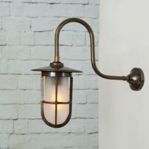 Fabo Swan Neck Well Glass Wall Light IP65 Industrial Wall Lights Great Lighting UK Ltd