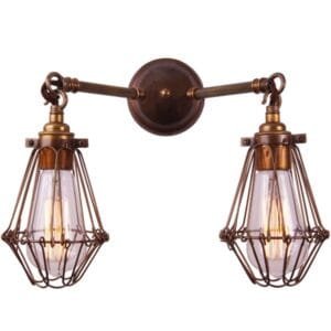 Rigo Double Cage Wall Light Cage Wall Lights Great Lighting UK Ltd