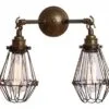 Rigo Double Cage Wall Light Brass Kitchen Wall Lights Great Lighting UK Ltd