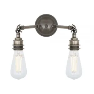 Arrigo Brass Double Wall Light Industrial Wall Lights Great Lighting UK Ltd