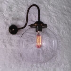 Riad Clear Globe Wall Light 25 cm Glass & Globe Wall Lights Great Lighting UK Ltd