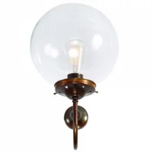 Riad Clear Globe Wall Light 25 cm Kitchen Glass Wall Lights Great Lighting UK Ltd