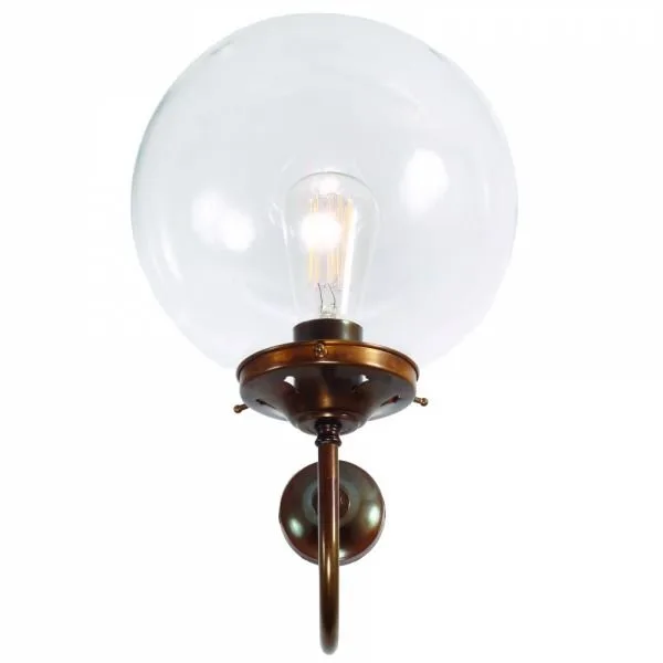 Riad Clear Globe Wall Light 25 cm Kitchen Glass Wall Lights Great Lighting UK Ltd