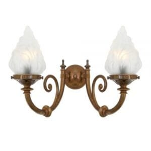 Darwin Two-Arm Wall Light Vintage Glass Wall Lights Great Lighting UK Ltd