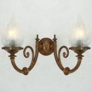 Darwin Two-Arm Wall Light Vintage Glass Wall Lights Great Lighting UK Ltd