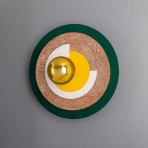 Jupiter Colourful Disc Wall Light Brass Wall Lights Great Lighting UK Ltd