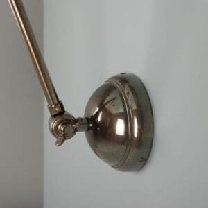 Manila Adjustable Arm Wall Light with Small Rattan Shade Brass Wall Lights Great Lighting UK Ltd