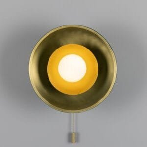 Marrakesh Art Deco Wall Light with Pull Chain 25cm Brass Wall Lights Great Lighting UK Ltd