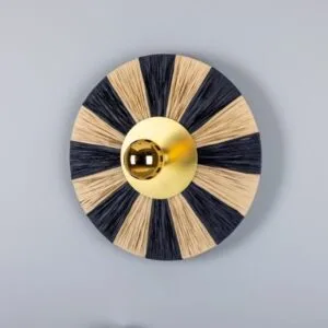 Vernon Raffia Striped Wall Light 54cm Raffia Wall Lights Great Lighting UK Ltd