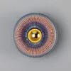 Eclipse Coloured Brass and Holophane Glass Dish Wall Light Holophane & Prismatic Wall Lights Great Lighting UK Ltd