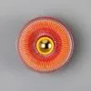 Eclipse Coloured Brass and Holophane Glass Dish Wall Light Holophane & Prismatic Wall Lights Great Lighting UK Ltd