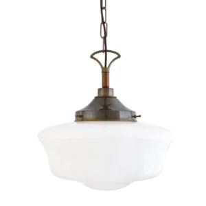 Traditional Schoolhouse Glass Pendant Light | The Anath IP44 Bathroom Pendant & Ceiling Lights Great Lighting UK Ltd
