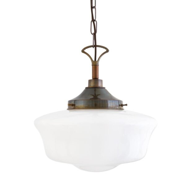 Traditional Schoolhouse Glass Pendant Light | The Anath IP44 Glass Bathroom Pendants Great Lighting UK Ltd