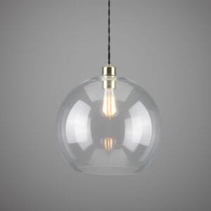 Eden 350mm Clear Sphere Pendant Glass & Globe Lights Great Lighting UK Ltd