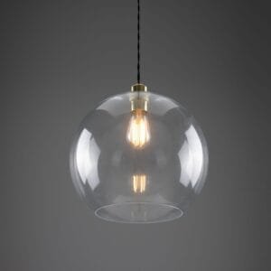 Eden 350mm Clear Sphere Pendant Glass & Globe Lights Great Lighting UK Ltd