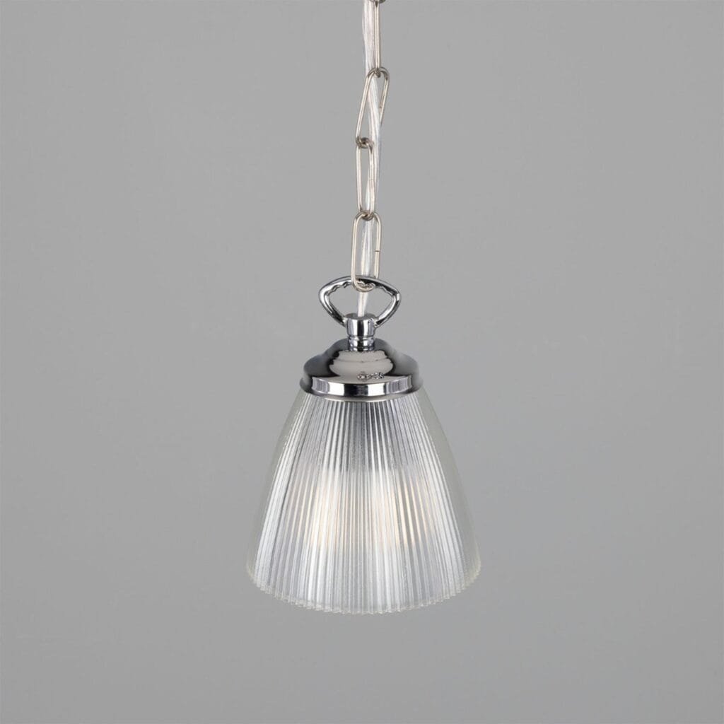Gadar Glass Industrial Pendant Light Holophane Pendants Great Lighting UK Ltd