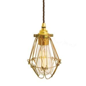 Praia Gold Industrial Cage pendant Industrial Caged Pendants Great Lighting UK Ltd