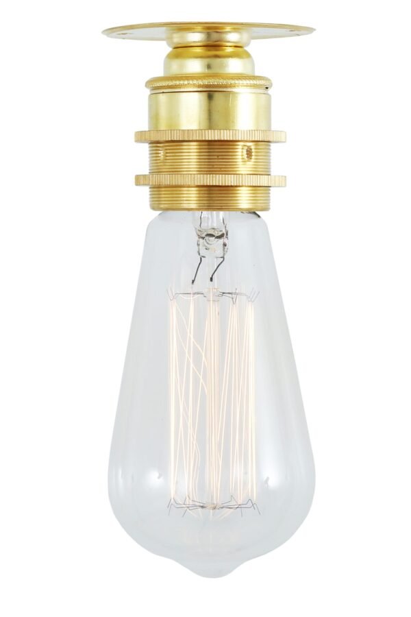 Bangui Bare Bulb Ceiling Light Flush Brass Lights Great Lighting UK Ltd