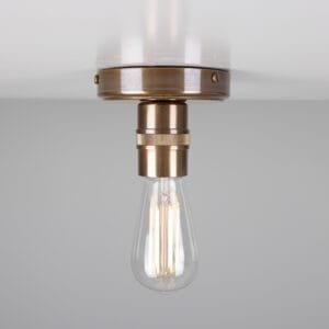 Bexter Vintage Bare Bulb Ceiling Light Flush Brass Lights Great Lighting UK Ltd