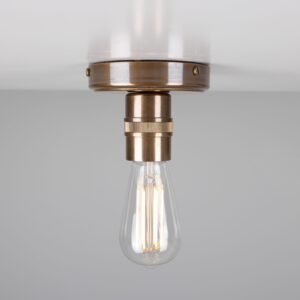 Bexter Vintage Bare Bulb Ceiling Light Flush Brass Lights Great Lighting UK Ltd