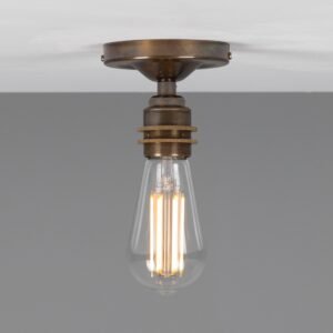 Bexter Vintage Bare Bulb Ceiling Light Flush Brass Lights Great Lighting UK Ltd