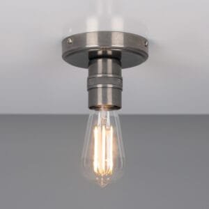 Bexter Vintage Bare Bulb Ceiling Light Flush Brass Lights Great Lighting UK Ltd
