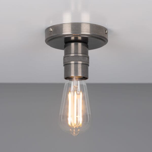 Bexter Vintage Bare Bulb Ceiling Light Flush Brass Lights Great Lighting UK Ltd