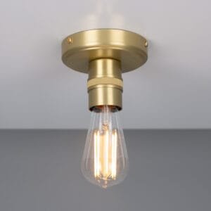 Bexter Vintage Bare Bulb Ceiling Light Flush Brass Lights Great Lighting UK Ltd