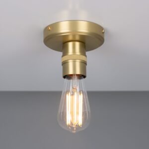 Bexter Vintage Bare Bulb Ceiling Light Flush Brass Lights Great Lighting UK Ltd