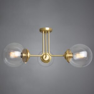 Hayes 3 Light Semi-Flush Ceiling Light Glass & Globe Ceiling Lights Great Lighting UK Ltd