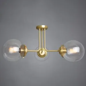 Hayes 3 Light Semi-Flush Ceiling Light Hallway Ceiling Lights Great Lighting UK Ltd